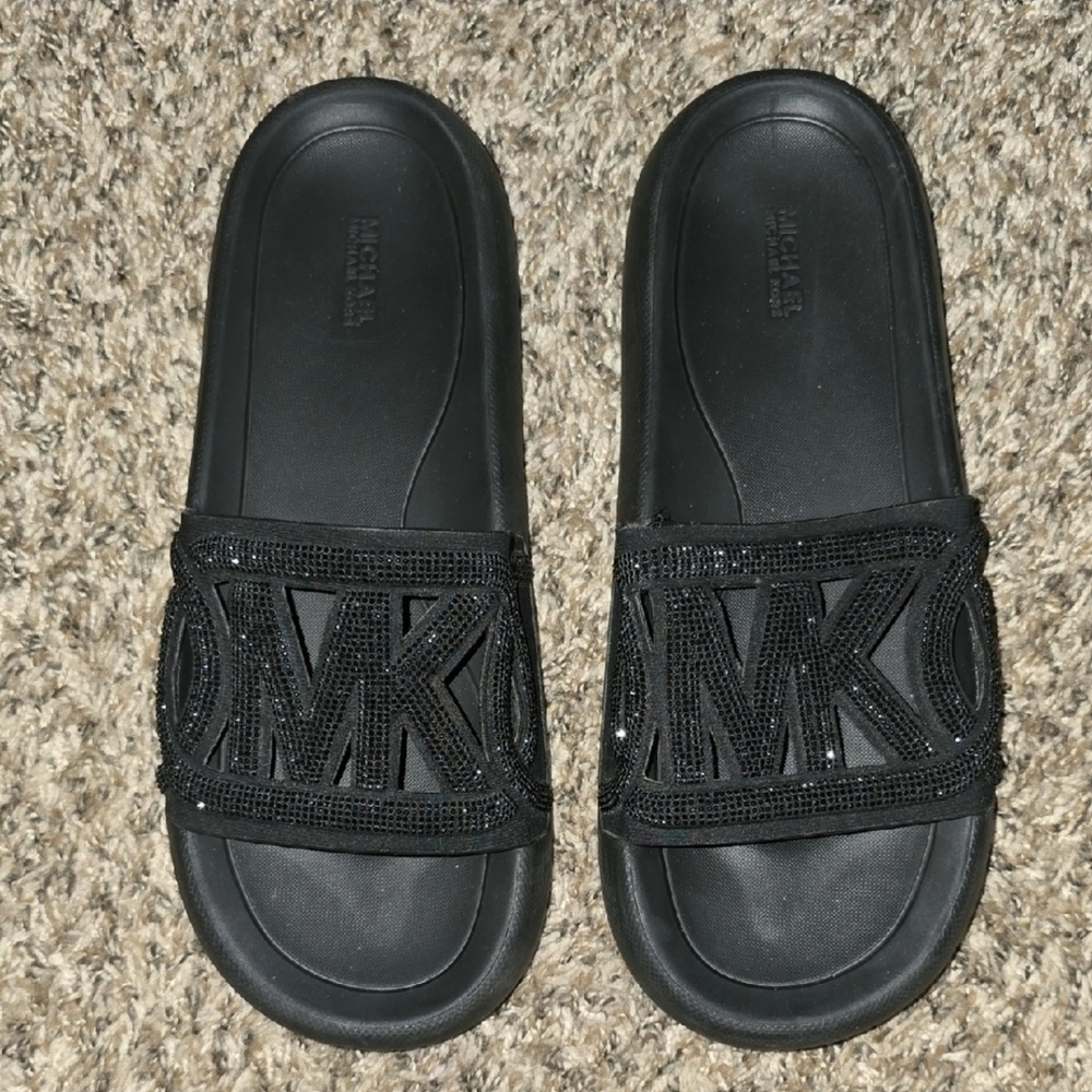 Michael Kors Black Slide Sandals
